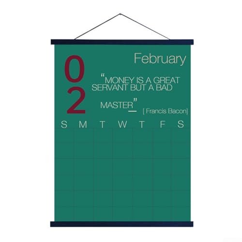 URPIZY Holzrahmen Selbstdisziplin Kalender Check-in Poster Monatlicher Planungstisch Wandsticker Organizer Für Büro Klassenzimmer Studienbereich Motivierende Erinnerung Elegantes Design von URPIZY