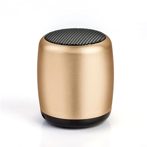 URPIZY Tragbarer Lautsprecher, tragbar, kabellos, 36,8 x 36,8 x 43 mm, kompakter, tragbarer kabelloser Mini-Lautsprecher, Outdoor-Lautsprecher für Reisen, Sport (Gold) von URPIZY