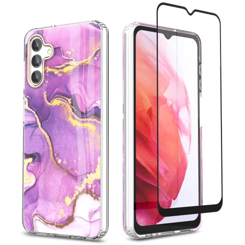 URZQOQ Samsung A13 5G Hülle mit Displayschutz, Samsung Galaxy A13 Hülle Anti-Yellowing Stilvoll, Schutzhülle A13 5G Slim Fit Leicht TPU Kratzfest Stoßfest Handyhülle für Samsung A13 5G 6.5'' Lila URZQOQ Samsung A13 5G Hülle mit Displayschutz, Samsung Galaxy A13 Hülle Anti-Yellowing Stilvoll, Schutzhülle A13 5G Slim Fit Leicht TPU Kratzfest Stoßfest Handyhülle für Samsung A13 5G 6.5'' Lila von URZQOQ