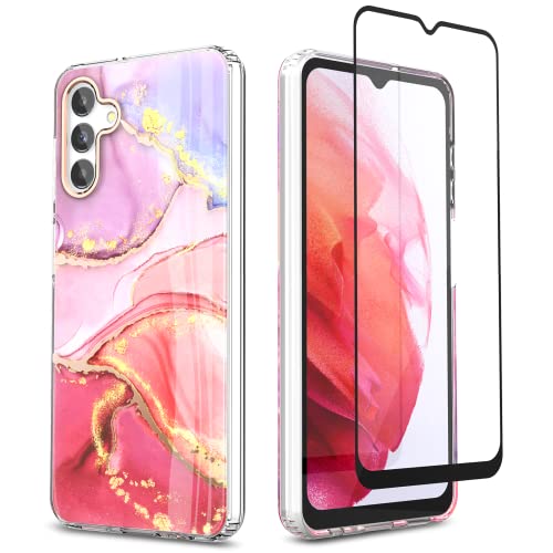 URZQOQ Samsung A13 5G Hülle mit Displayschutz, Samsung Galaxy A13 Hülle Anti-Yellowing Stilvoll, Schutzhülle A13 5G Slim Fit Leicht TPU Kratzfest Stoßfest Handyhülle für Samsung A13 5G 6.5'' Rosa URZQOQ Samsung A13 5G Hülle mit Displayschutz, Samsung Galaxy A13 Hülle Anti-Yellowing Stilvoll, Schutzhülle A13 5G Slim Fit Leicht TPU Kratzfest Stoßfest Handyhülle für Samsung A13 5G 6.5'' Rosa von URZQOQ