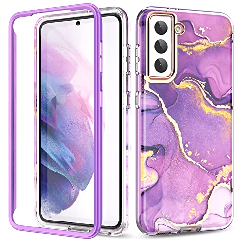 URZQOQ Samsung S21 Hülle mit Stoßfänger (OHNE Displayschutz) Samsung Galaxy S21 Hülle Schick Fantasie Schlank Schutzhülle S21 5G Stoßfest Kratzfest TPU Handyhülle für Samsung S21 5G 6,2'' Lila von URZQOQ
