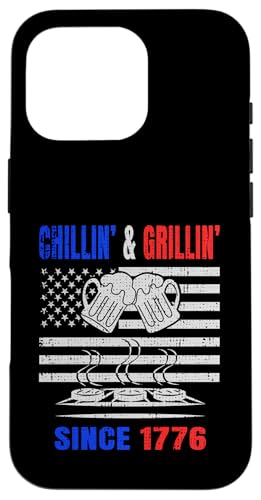 Chillin´ and Grillin´ Since 1776 Bier Grill USA Flage Hülle für iPhone 16 Pro Chillin´ and Grillin´ Since 1776 Bier Grill USA Flage Hülle für iPhone 16 Pro von US Independence Day co. Proud America