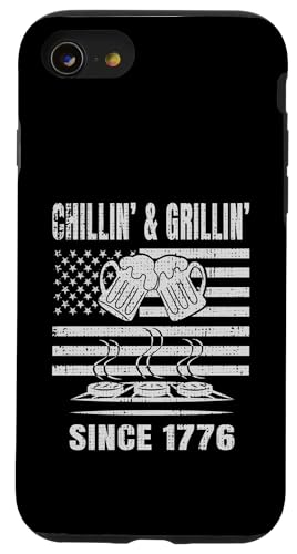 Chillin´ and Grillin´ Since 1776 Bier Grill USA Flage Hülle für iPhone SE (2020) / 7 / 8 von US Independence Day co. Proud America