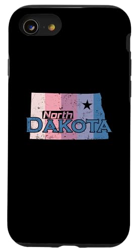 North Dakota USA Staatskarte Hülle für iPhone SE (2020) / 7 / 8 von US States United States USA Country America World