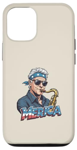 Bill Clinton Playing the Saxophon, 4. Juli Merica Hülle für iPhone 12/12 Pro von USA Funny apparel for the holidays