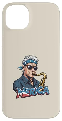 Bill Clinton Playing the Saxophon, 4. Juli Merica Hülle für iPhone 14 Plus von USA Funny apparel for the holidays