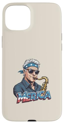 Bill Clinton Playing the Saxophon, 4. Juli Merica Hülle für iPhone 15 Plus von USA Funny apparel for the holidays