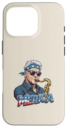 Bill Clinton Playing the Saxophon, 4. Juli Merica Hülle für iPhone 16 Pro von USA Funny apparel for the holidays