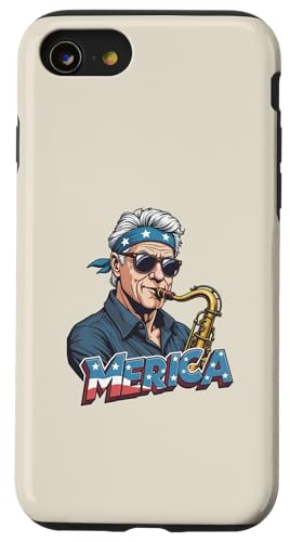 Bill Clinton Playing the Saxophon, 4. Juli Merica Hülle für iPhone SE (2020) / 7 / 8 von USA Funny apparel for the holidays