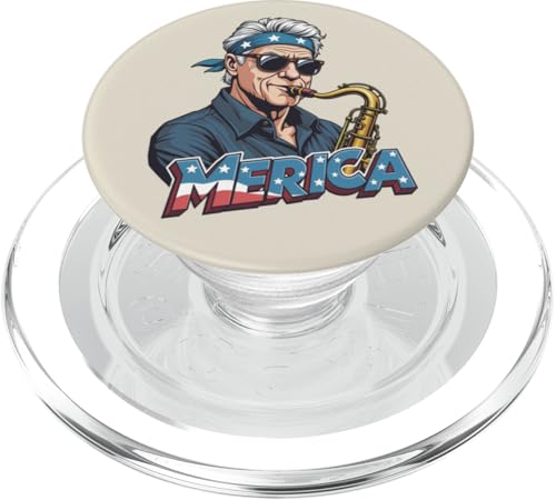 Bill Clinton Playing the Saxophon, 4. Juli Merica PopSockets PopGrip für MagSafe Bill Clinton Playing the Saxophon, 4. Juli Merica PopSockets PopGrip für MagSafe von USA Funny apparel for the holidays