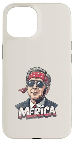George Bush 4. Juli Merica Hülle für iPhone 15 von USA Funny apparel for the holidays
