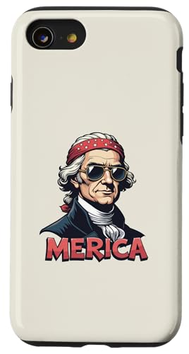 Thomas Jefferson 4. Juli Merica Hülle für iPhone SE (2020) / 7 / 8 von USA Funny apparel for the holidays
