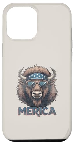 Vintage American Bison 4. Juli Merica Hülle für iPhone 12 Pro Max Vintage American Bison 4. Juli Merica Hülle für iPhone 12 Pro Max von USA Funny apparel for the holidays