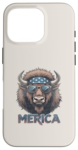 Vintage American Bison 4. Juli Merica Hülle für iPhone 16 Pro von USA Funny apparel for the holidays