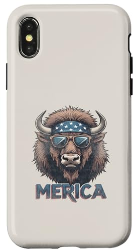Vintage American Bison 4. Juli Merica Hülle für iPhone X/XS Vintage American Bison 4. Juli Merica Hülle für iPhone X/XS von USA Funny apparel for the holidays