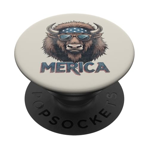 Vintage American Bison 4. Juli Merica PopSockets Klebender PopGrip Vintage American Bison 4. Juli Merica PopSockets Klebender PopGrip von USA Funny apparel for the holidays
