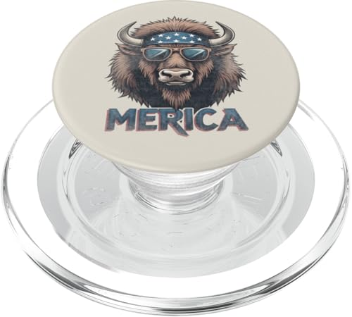 Vintage American Bison 4. Juli Merica PopSockets PopGrip für MagSafe von USA Funny apparel for the holidays