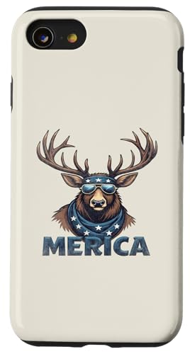 Vintage Elch 4. Juli Merica Hülle für iPhone SE (2020) / 7 / 8 von USA Funny apparel for the holidays