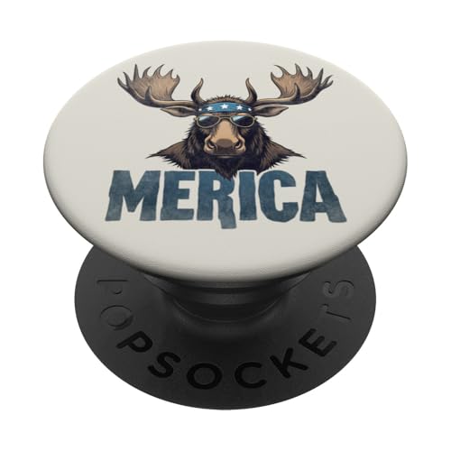 Vintage Elch 4. Juli Merica PopSockets Klebender PopGrip Vintage Elch 4. Juli Merica PopSockets Klebender PopGrip von USA Funny apparel for the holidays