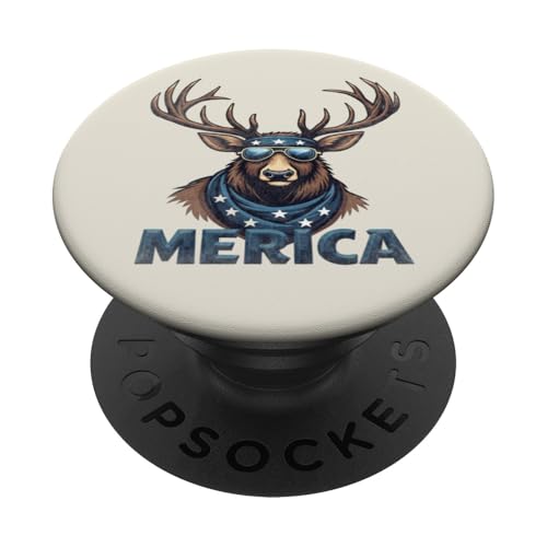 Vintage Elch 4. Juli Merica PopSockets Klebender PopGrip Vintage Elch 4. Juli Merica PopSockets Klebender PopGrip von USA Funny apparel for the holidays