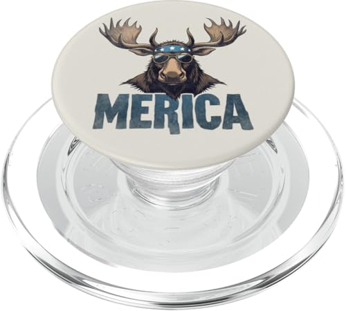 Vintage Elch 4. Juli Merica PopSockets PopGrip für MagSafe Vintage Elch 4. Juli Merica PopSockets PopGrip für MagSafe von USA Funny apparel for the holidays