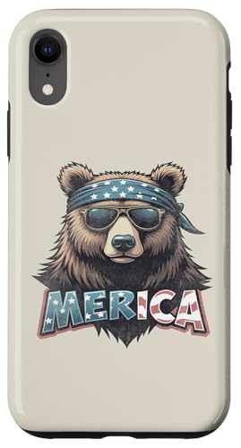 Vintage Grizzlybär 4. Juli Merica Hülle für iPhone XR Vintage Grizzlybär 4. Juli Merica Hülle für iPhone XR von USA Funny apparel for the holidays
