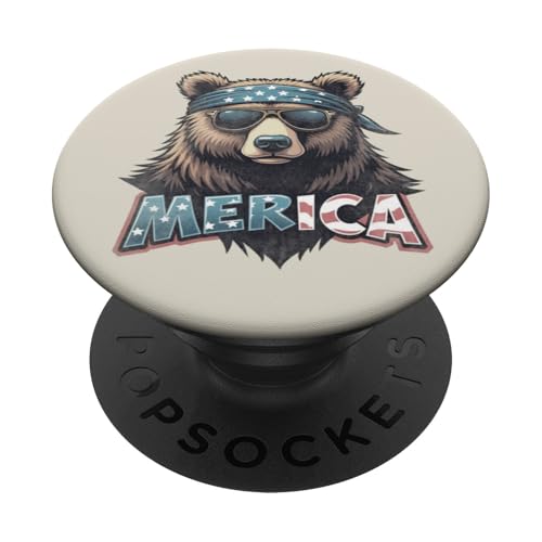 Vintage Grizzlybär 4. Juli Merica PopSockets Klebender PopGrip Vintage Grizzlybär 4. Juli Merica PopSockets Klebender PopGrip von USA Funny apparel for the holidays