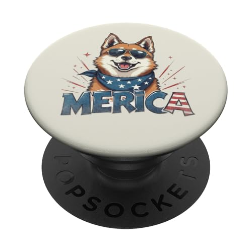 Vintage Akita 4. Juli Merica PopSockets Klebender PopGrip Vintage Akita 4. Juli Merica PopSockets Klebender PopGrip von USA Funny dog apparel for the holidays