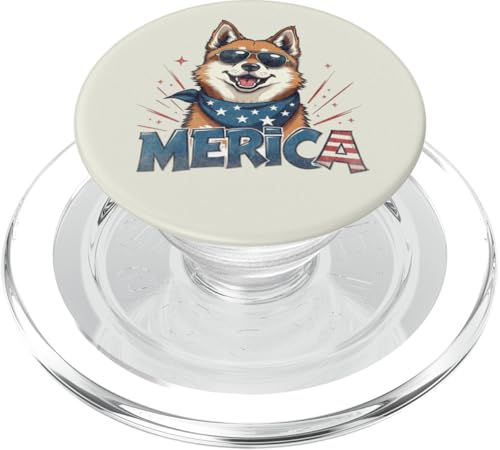 Vintage Akita 4. Juli Merica PopSockets PopGrip für MagSafe Vintage Akita 4. Juli Merica PopSockets PopGrip für MagSafe von USA Funny dog apparel for the holidays