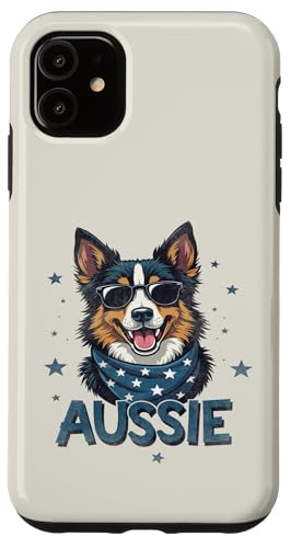 Vintage Aussie 4. Juli Merica Hülle für iPhone 11 von USA Funny dog apparel for the holidays