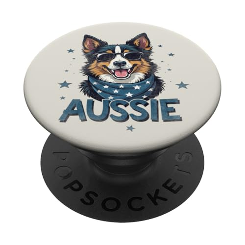Vintage Aussie 4. Juli Merica PopSockets Klebender PopGrip Vintage Aussie 4. Juli Merica PopSockets Klebender PopGrip von USA Funny dog apparel for the holidays