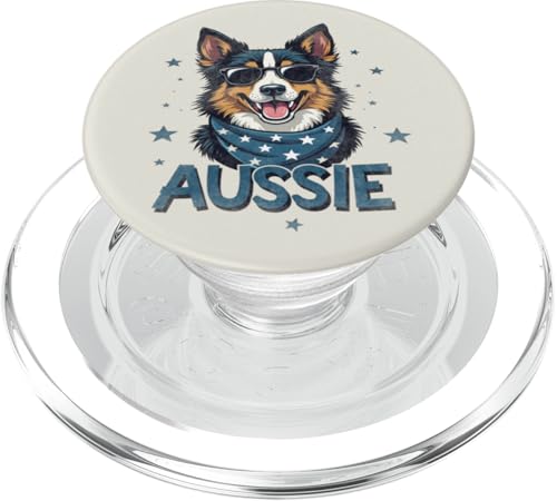Vintage Aussie 4. Juli Merica PopSockets PopGrip für MagSafe von USA Funny dog apparel for the holidays