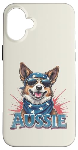 Vintage Australian Cattle Dog 4. Juli Merica Hülle für iPhone 16 Plus Vintage Australian Cattle Dog 4. Juli Merica Hülle für iPhone 16 Plus von USA Funny dog apparel for the holidays