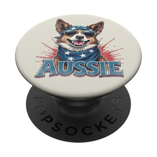 Vintage Australian Cattle Dog 4. Juli Merica PopSockets Klebender PopGrip Vintage Australian Cattle Dog 4. Juli Merica PopSockets Klebender PopGrip von USA Funny dog apparel for the holidays
