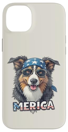 Vintage Australian Shepherd 4. Juli Merica Hülle für iPhone 14 Plus von USA Funny dog apparel for the holidays