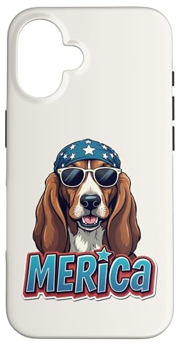 Vintage Basset Hound 4. Juli Merica Hülle für iPhone 16 Vintage Basset Hound 4. Juli Merica Hülle für iPhone 16 von USA Funny dog apparel for the holidays