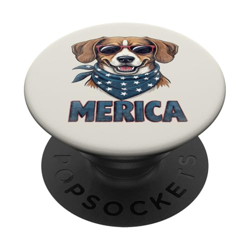 Vintage Beagle 4. Juli Merica PopSockets Klebender PopGrip von USA Funny dog apparel for the holidays