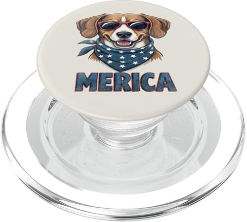 Vintage Beagle 4. Juli Merica PopSockets PopGrip für MagSafe von USA Funny dog apparel for the holidays