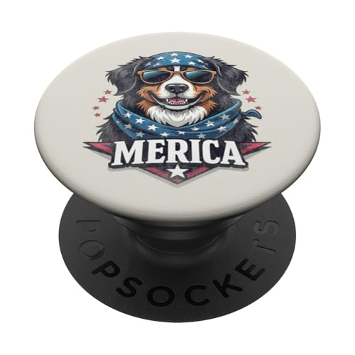 Vintage Berner Sennenhund 4. Juli Merica PopSockets Klebender PopGrip von USA Funny dog apparel for the holidays