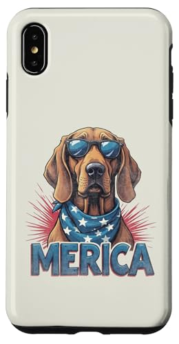 Vintage Bloodhound 4. Juli Merica Hülle für iPhone XS Max Vintage Bloodhound 4. Juli Merica Hülle für iPhone XS Max von USA Funny dog apparel for the holidays