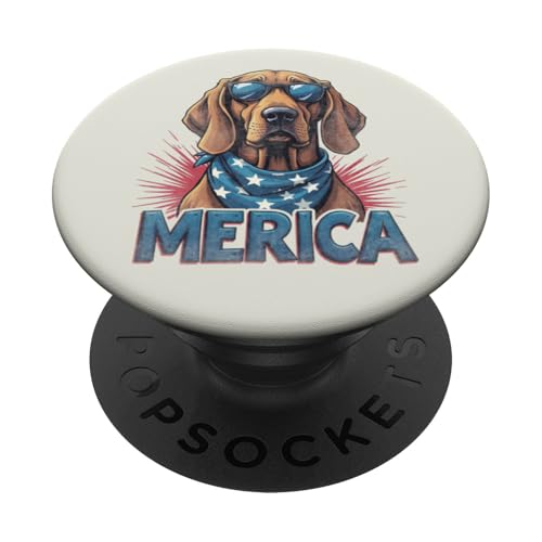 Vintage Bloodhound 4. Juli Merica PopSockets Klebender PopGrip Vintage Bloodhound 4. Juli Merica PopSockets Klebender PopGrip von USA Funny dog apparel for the holidays