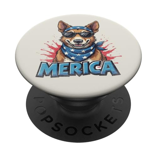 Vintage Blue Heeler 4. Juli Merica PopSockets Klebender PopGrip Vintage Blue Heeler 4. Juli Merica PopSockets Klebender PopGrip von USA Funny dog apparel for the holidays