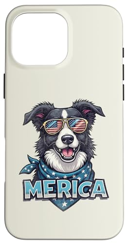 Vintage Border Collie 4. Juli Merica Hülle für iPhone 16 Pro Max Vintage Border Collie 4. Juli Merica Hülle für iPhone 16 Pro Max von USA Funny dog apparel for the holidays