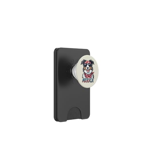 Vintage Border Collie 4. Juli Merica PopSockets PopWallet für MagSafe Vintage Border Collie 4. Juli Merica PopSockets PopWallet für MagSafe von USA Funny dog apparel for the holidays