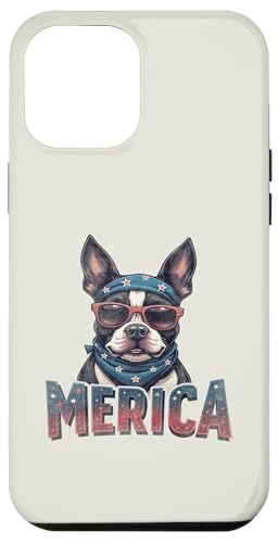 Vintage Boston Terrier 4. Juli Merica Hülle für iPhone 12 Pro Max von USA Funny dog apparel for the holidays