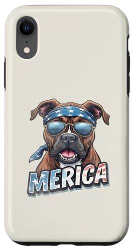Vintage Boxer 4. Juli Merica Hülle für iPhone XR von USA Funny dog apparel for the holidays