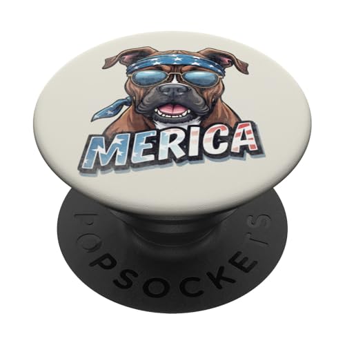 Vintage Boxer 4. Juli Merica PopSockets Klebender PopGrip Vintage Boxer 4. Juli Merica PopSockets Klebender PopGrip von USA Funny dog apparel for the holidays