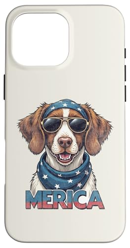 Vintage Bretagne Spaniel 4. Juli Merica Hülle für iPhone 16 Pro Max Vintage Bretagne Spaniel 4. Juli Merica Hülle für iPhone 16 Pro Max von USA Funny dog apparel for the holidays