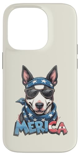 Vintage Bull Terrier 4. Juli Merica Hülle für iPhone 14 Pro von USA Funny dog apparel for the holidays