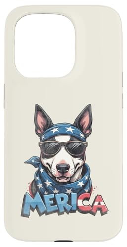 Vintage Bull Terrier 4. Juli Merica Hülle für iPhone 15 Pro von USA Funny dog apparel for the holidays